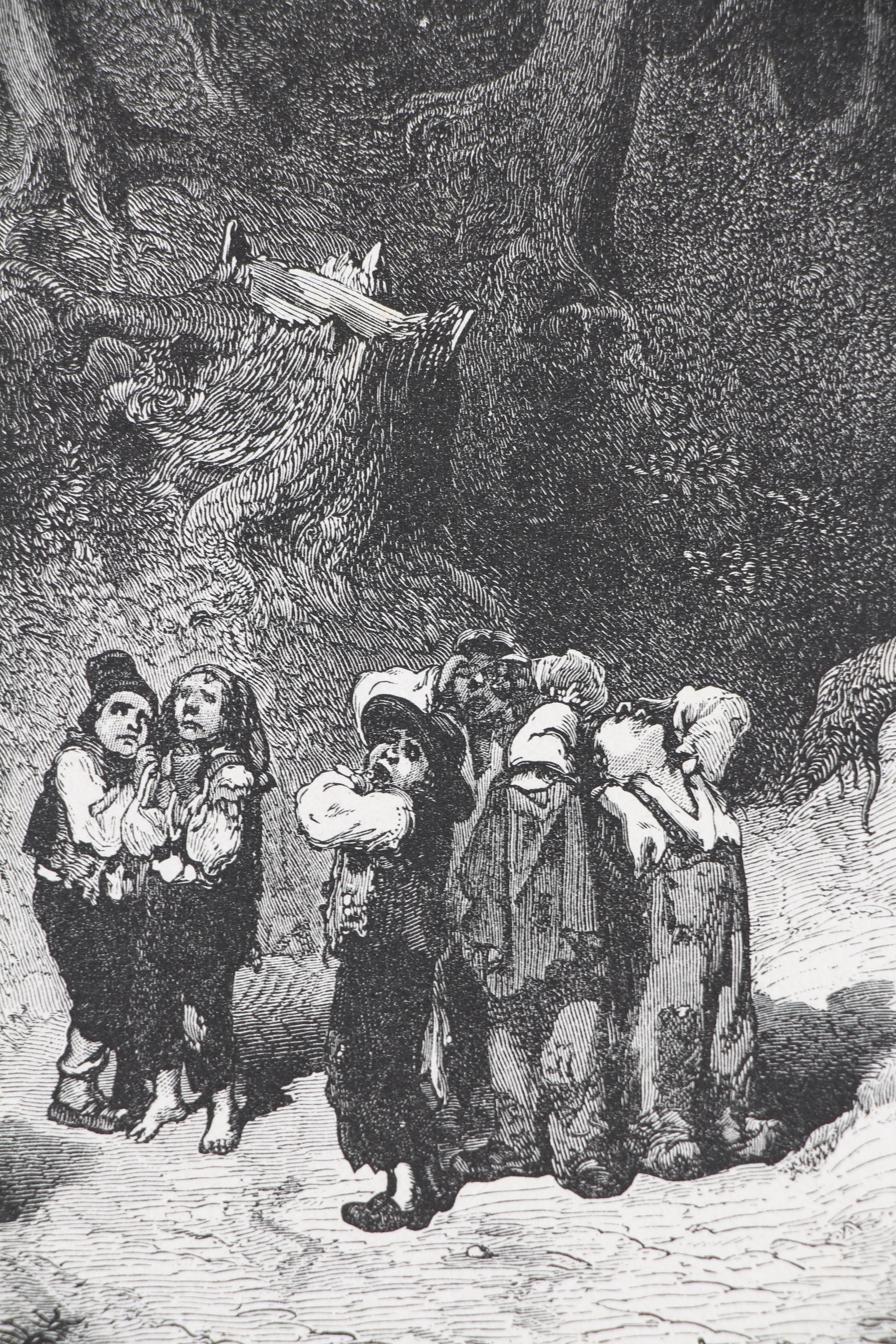 Charles Perrault, Contes, Le Petit Poucet, "Lorsque les enfants se virent suls, sil se mirent à crier & à pleurer de toutes leurs forces" - Gravure o