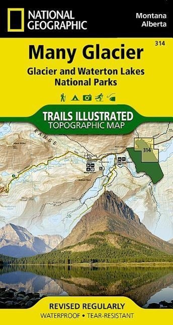 Many Glacier: Glacier and Waterton Lakes National Parks - National Geographic Maps