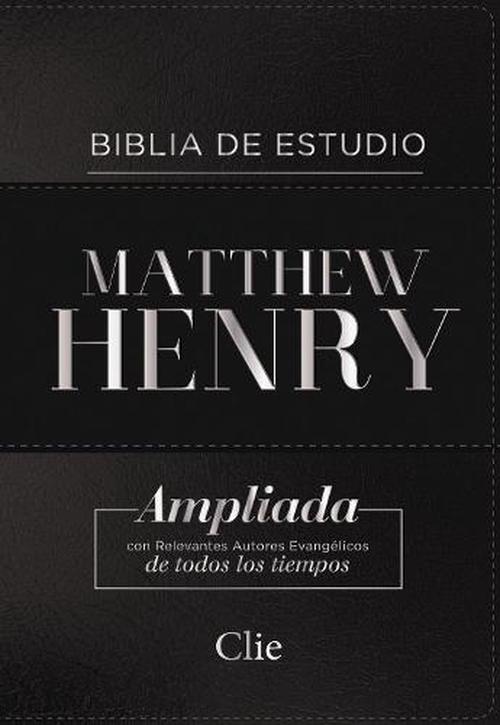 Rvr Biblia de Estudio Matthew Henry, Leathersoft, Negro, Con ndice (Leather) - Matthew Henry