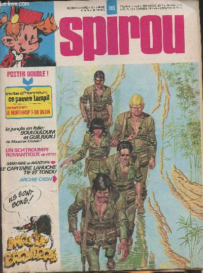 Spirou n°1992- 39e année- 17-6-76-Sommaire: invité d'honneur: ce pauvre Lampil- Aviation: le Northrop T-38 Talon- la jungle en folie: Boulouloum et G