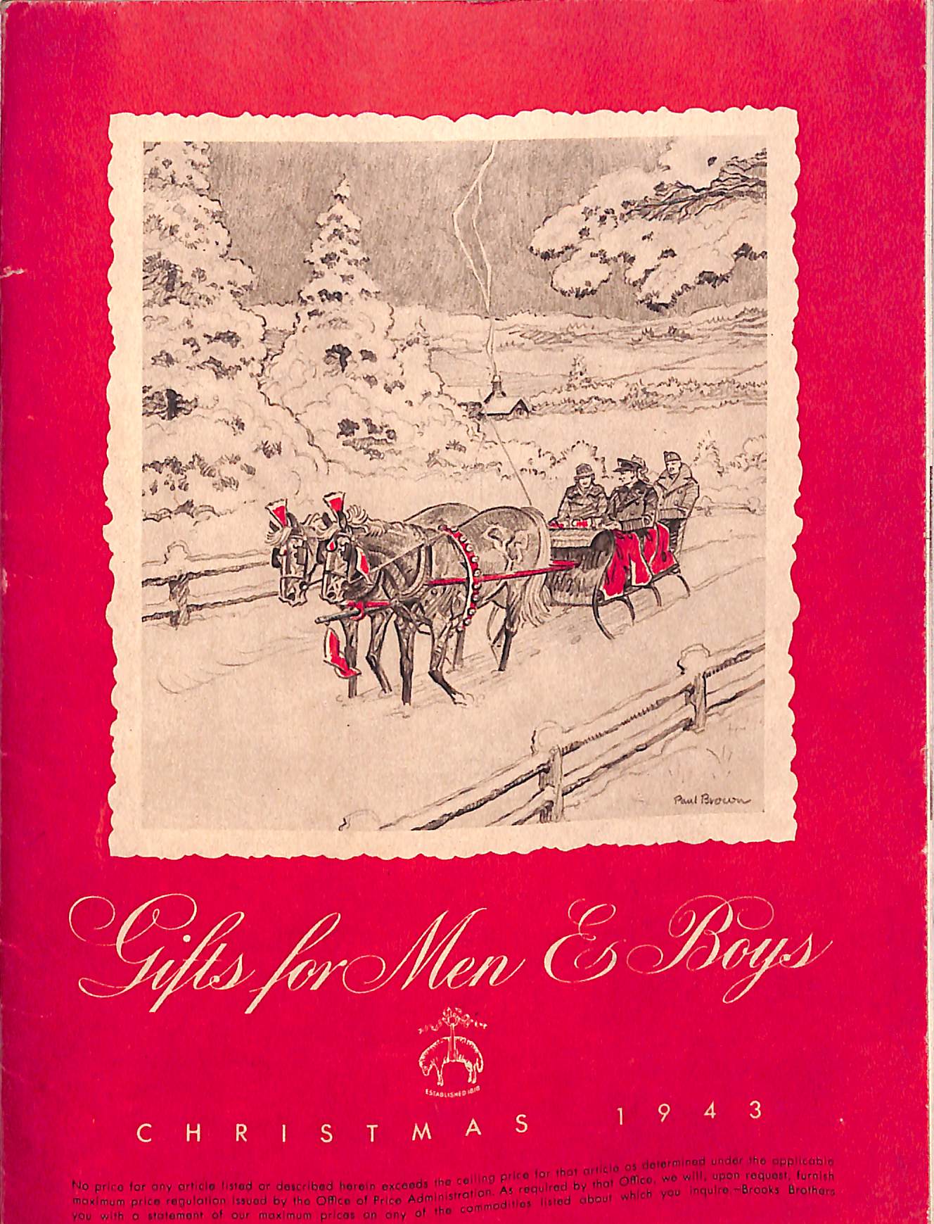 Brooks Brothers Gifts For Men & Boys Christmas 1943 [Very Good] [Softcover]