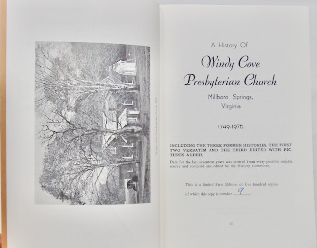 A History of Windy Cove Presbyterian Church Millboro Springs Virginia A History of Windy Cove Presbyterian Church Millboro Springs Virginia