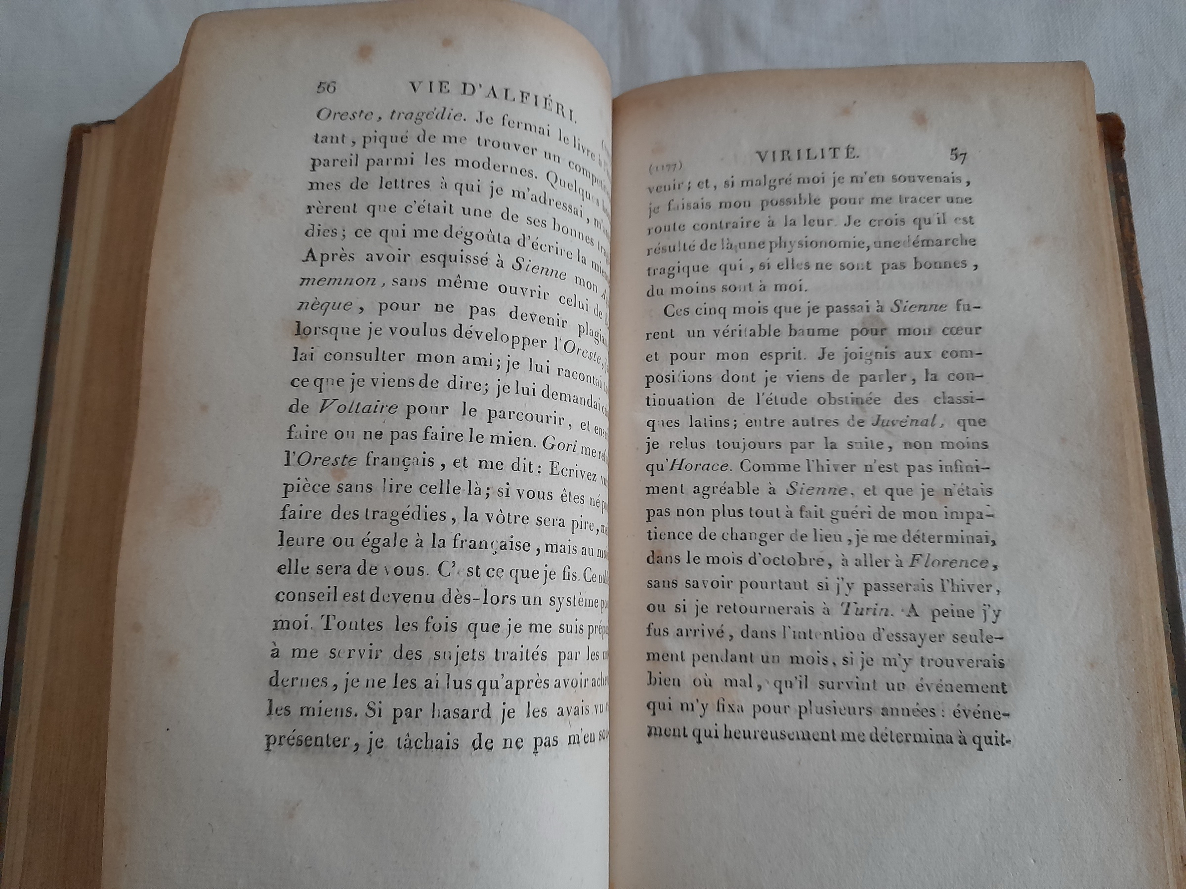 VIE DE VICTOR ALFIERI ECRITE PAR LUI-MEME 2 TOMES RELIES A LA SUITE by