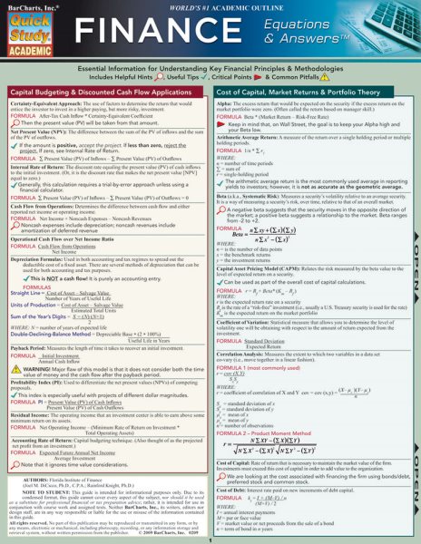 Finance Equations & Answers - DiCicco, Joel M., Ph.D.; Knight, Rainford, Ph.D.