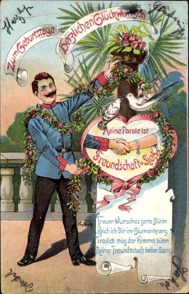 Ansichtskarte / Postkarte Glückwunsch Geburtstag, Deutscher Soldat