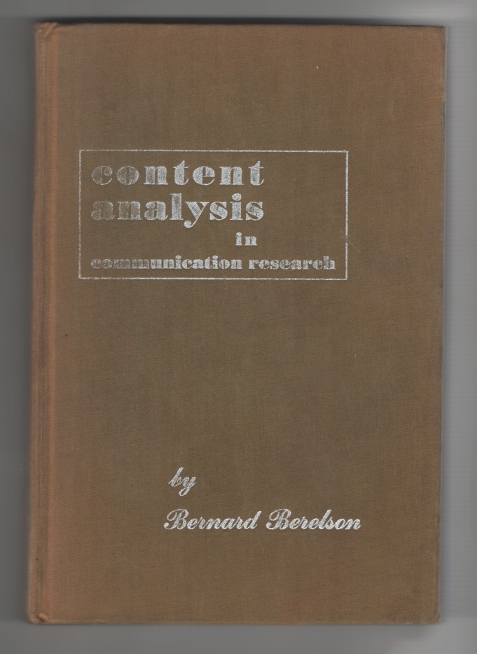 content analysis in communication research berelson 1952