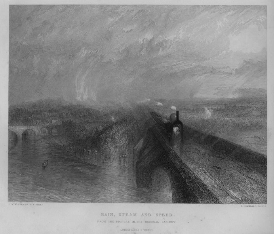 RAIN STEAM AND SPEED After J.M.W. TURNER Engraved by BRANDARD,1856 Steel Engraving [Assez bon]