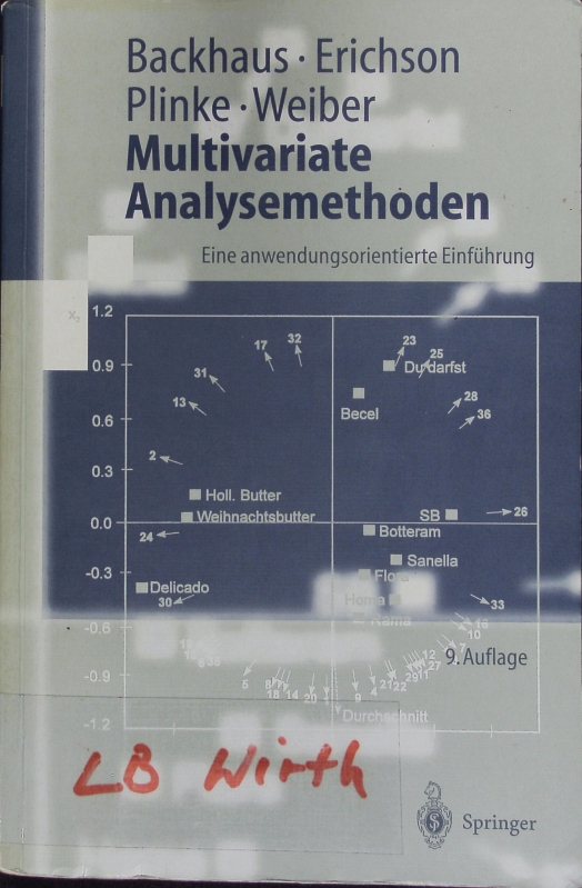 Multivariate Analysemethoden. Eine anwendungsorientierte Einführung. - Plinke Weiber Backhaus Erichson