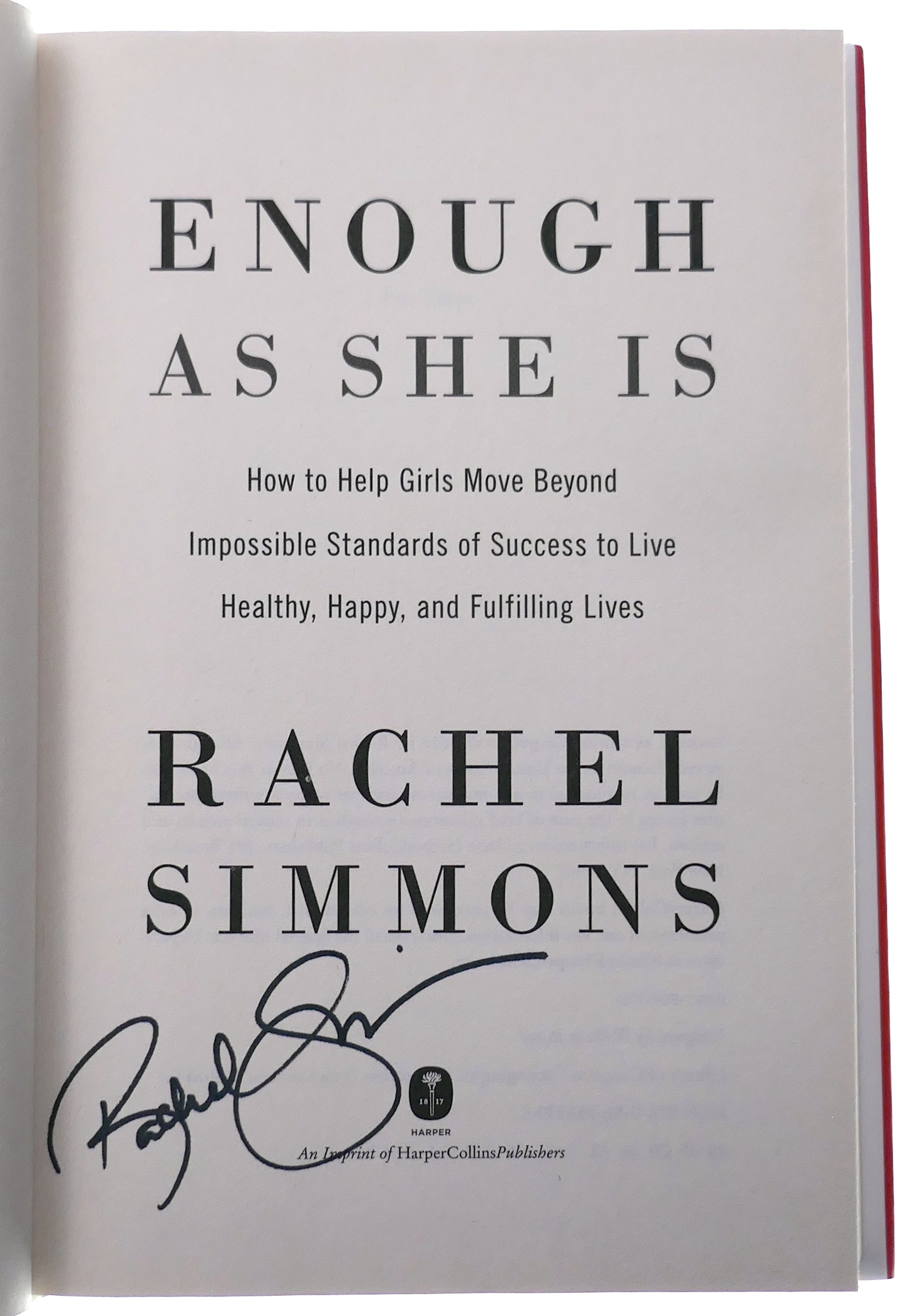 Simmons,　Signed　Impossible　Enough　Fine　and　Near　Happy,　Edition,　(2018)　1st　She　Success　Rachel:　Hardcover　to　Move　Healthy,　of　Standards　by　Lives　As　Fulfilling　Live　How　Beyond　Is:　Girls　Help　to　by