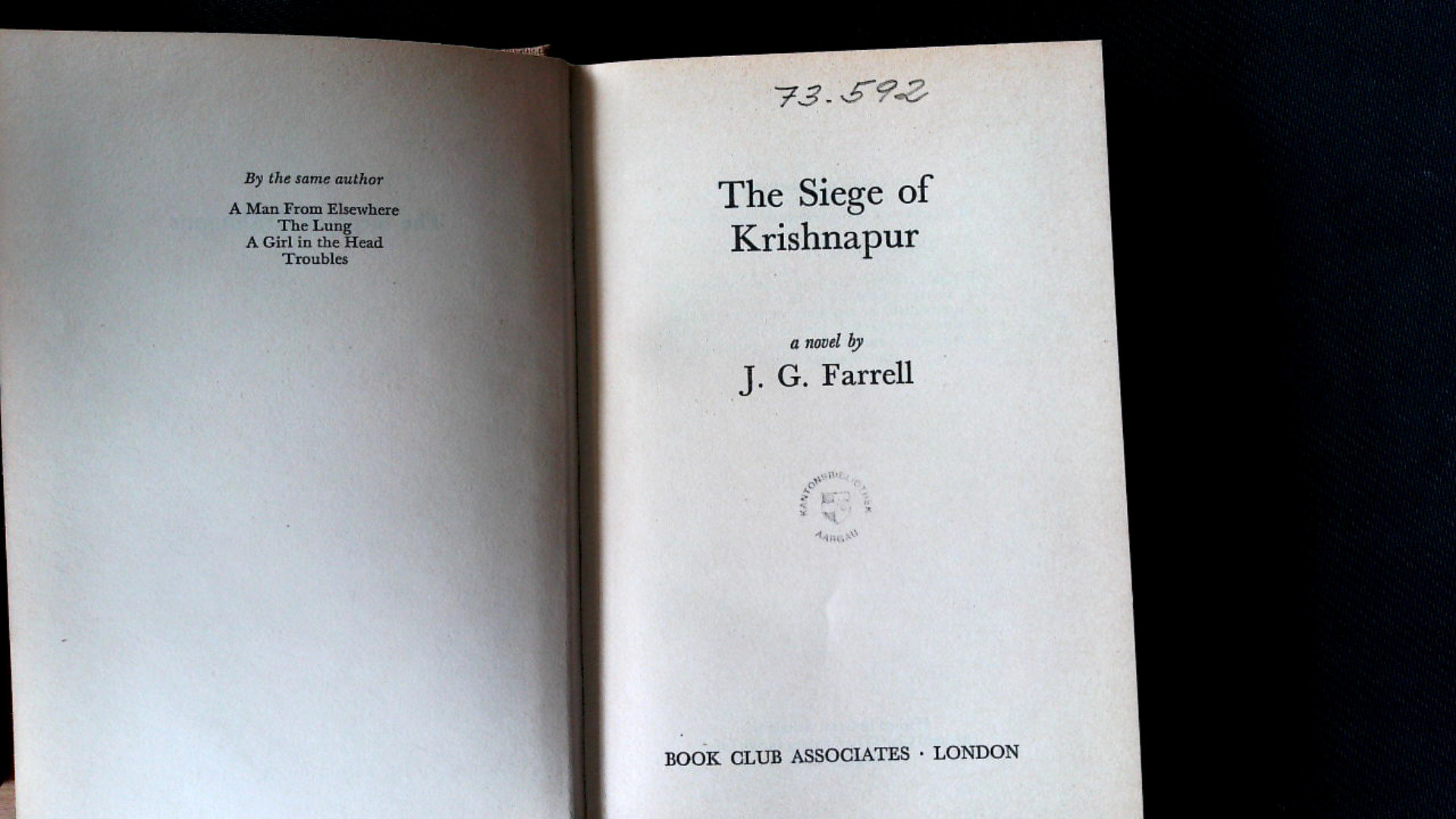 The siege of Krishnapur. - Farrell, J G