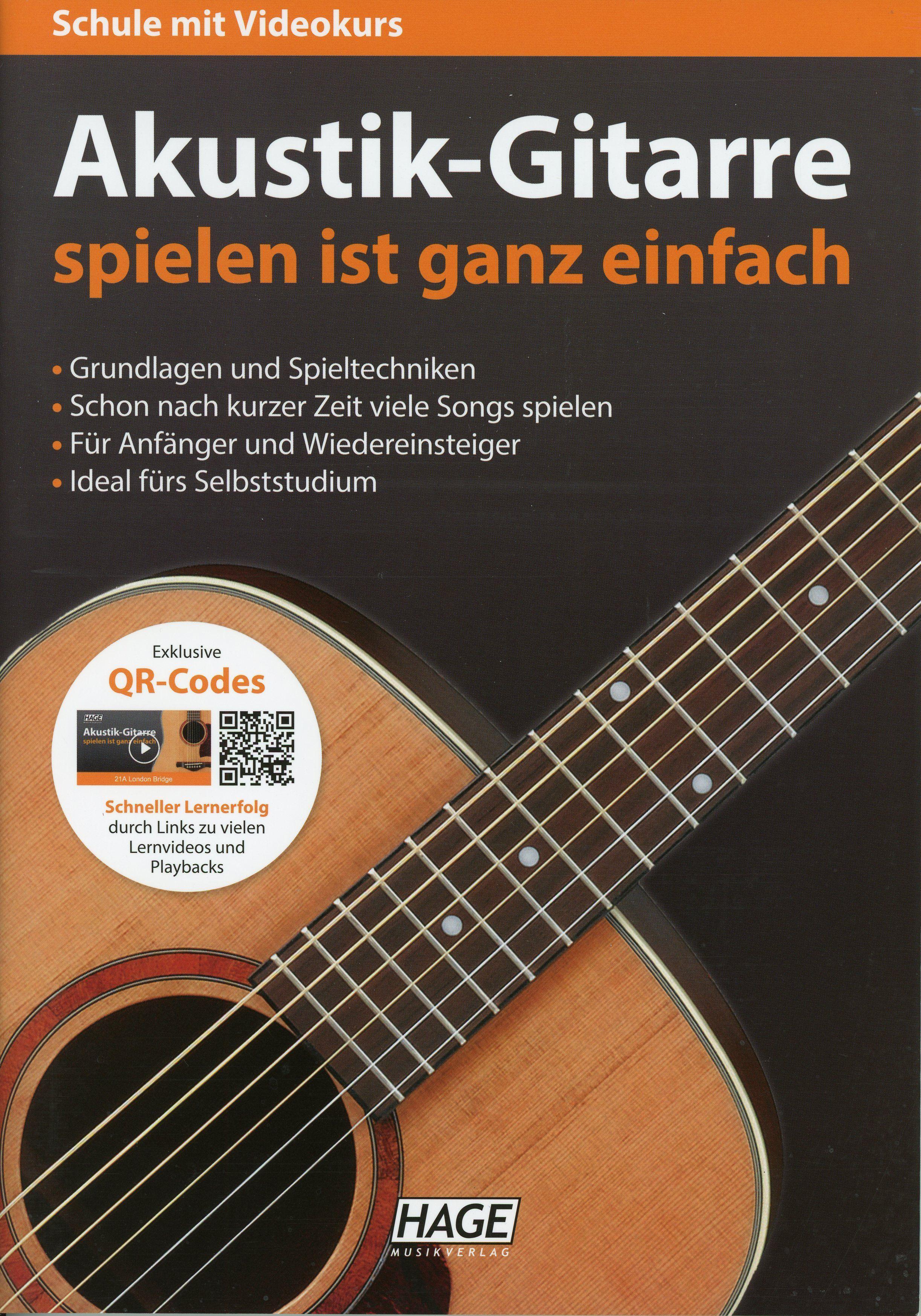 Akustik-Gitarre spielen ist ganz einfach + CD + DVD - Hage, Helmut