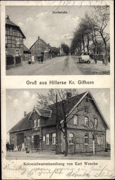 Ansichtskarte / Postkarte Hillerse im Kreis Gifhorn, Dorfstraße