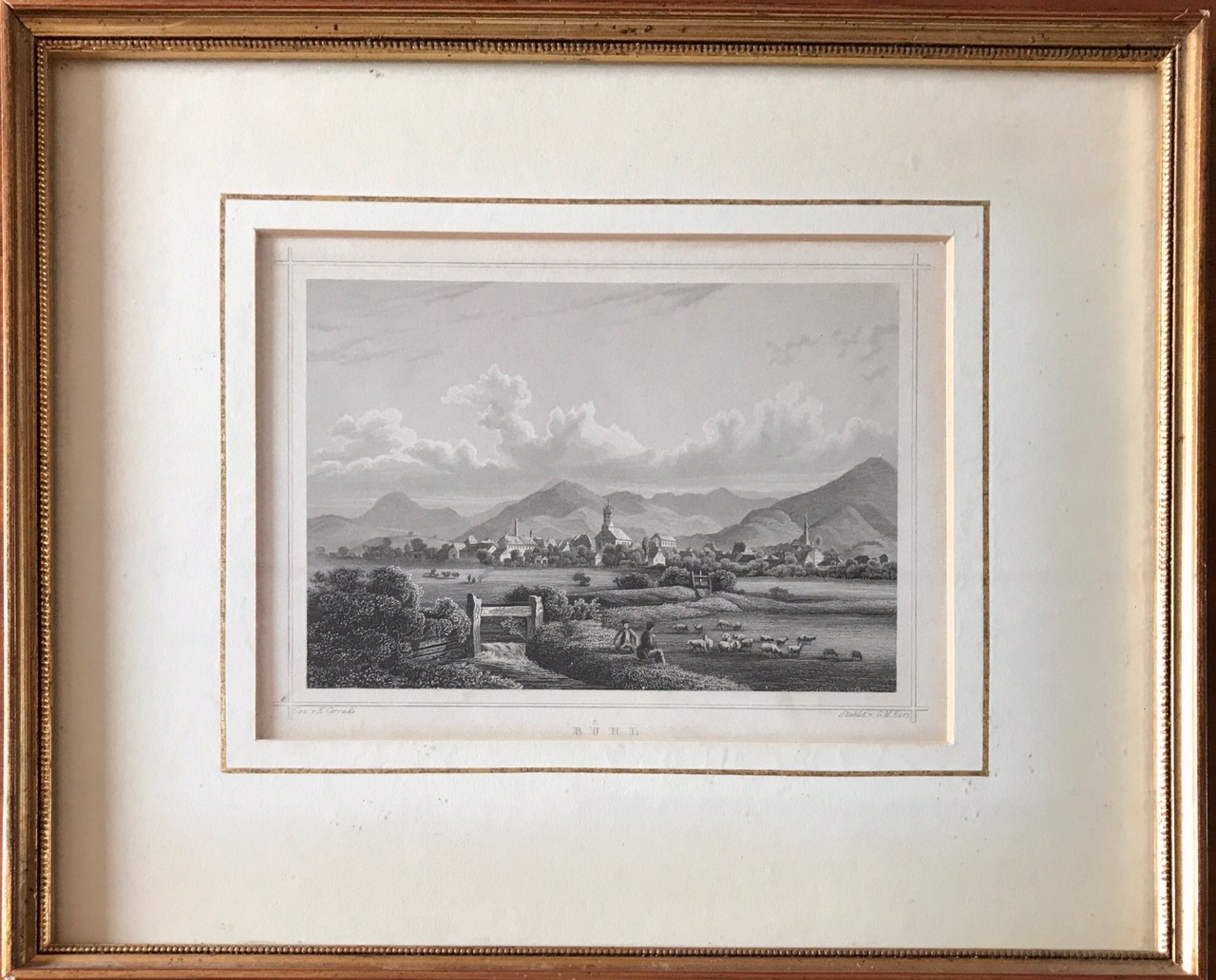 Bühl, OriginalStahlstich von G. M. Kurz nach einer Vorlage von K