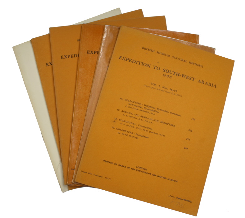 Expedition to South-West Arabia 1937-8. Vol. 1, Nos 1, 9-33 + Index British Museum (Natural History) [Very Good] [Softcover]