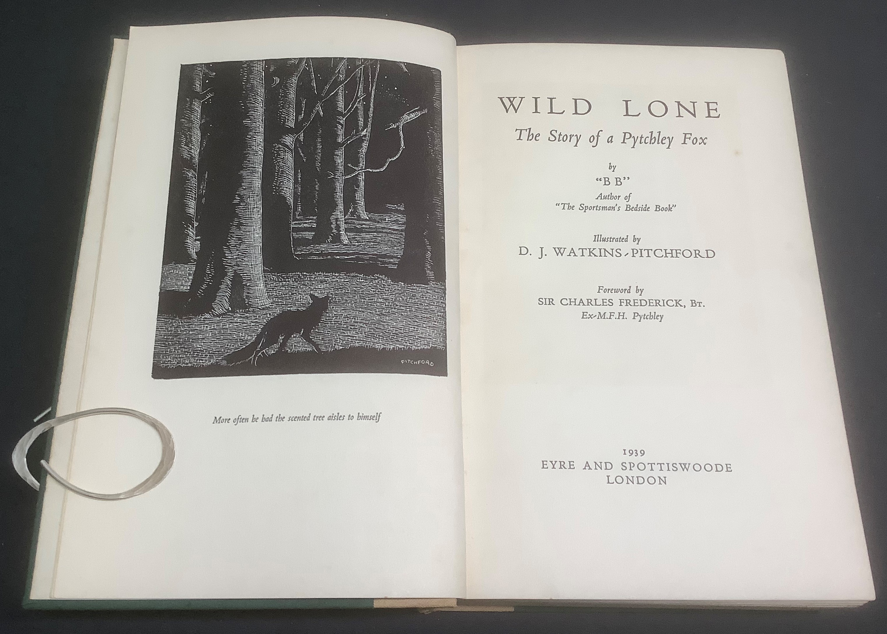 WILD LONE: The Story of a Pytchley Fox Illustrated by D. J. Watkins ...