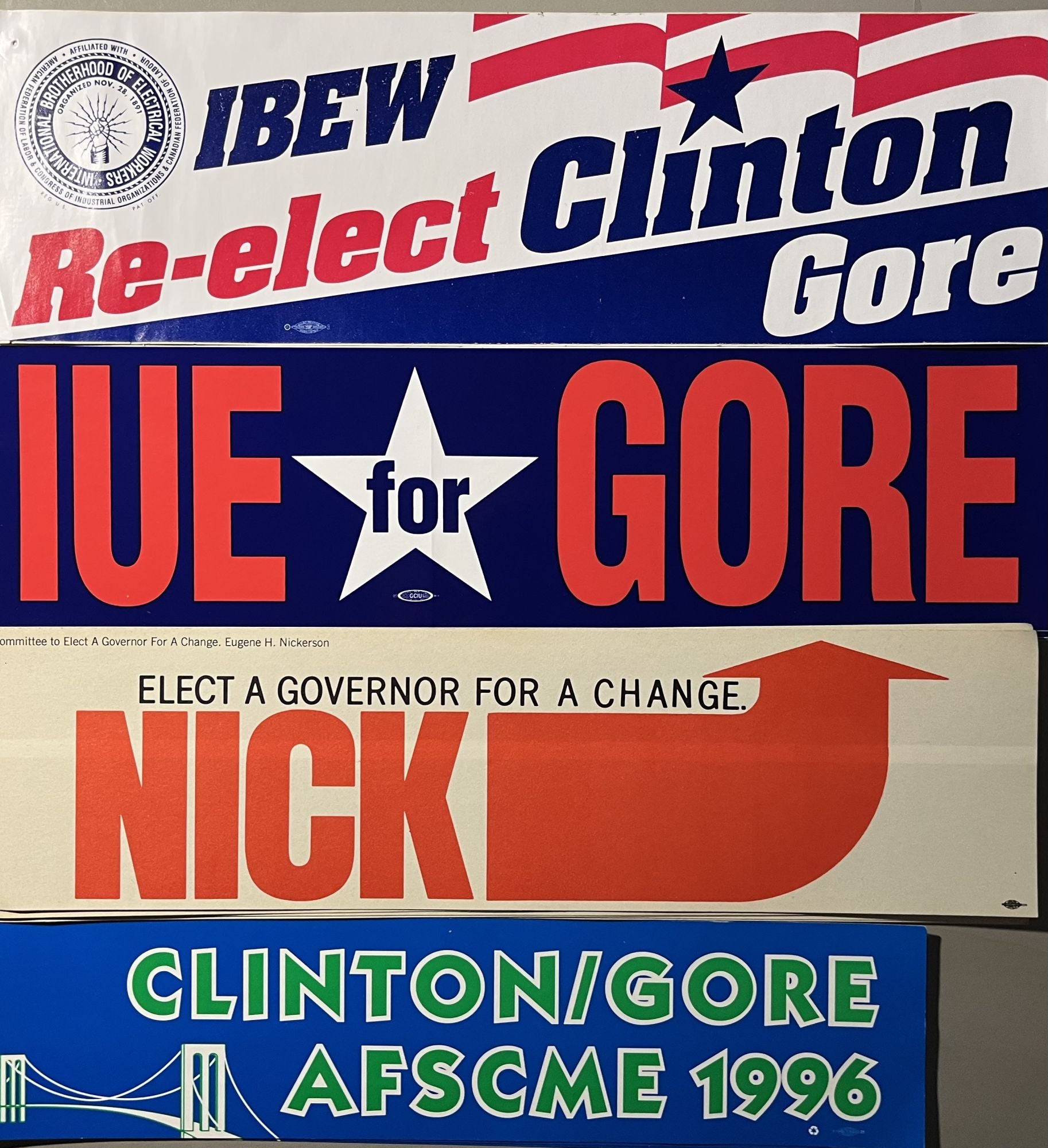 A Grouping of Forty [40] Political Bumper Stickers from the 1970s to the 1990s Various Campaign Committees [ ] [Softcover]