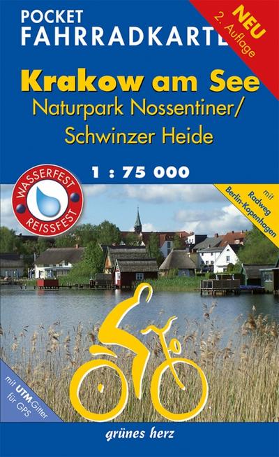 Pocket-Fahrradkarte Krakow am See, Naturpark Nossentiner/Schwinzer Heide : Mit Radweg Berlin-Kopenhagen. Wasserfest, reißfest - Lutz Gebhardt