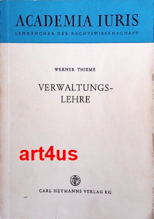 Verwaltungslehre. Academia iuris - Thieme, Werner