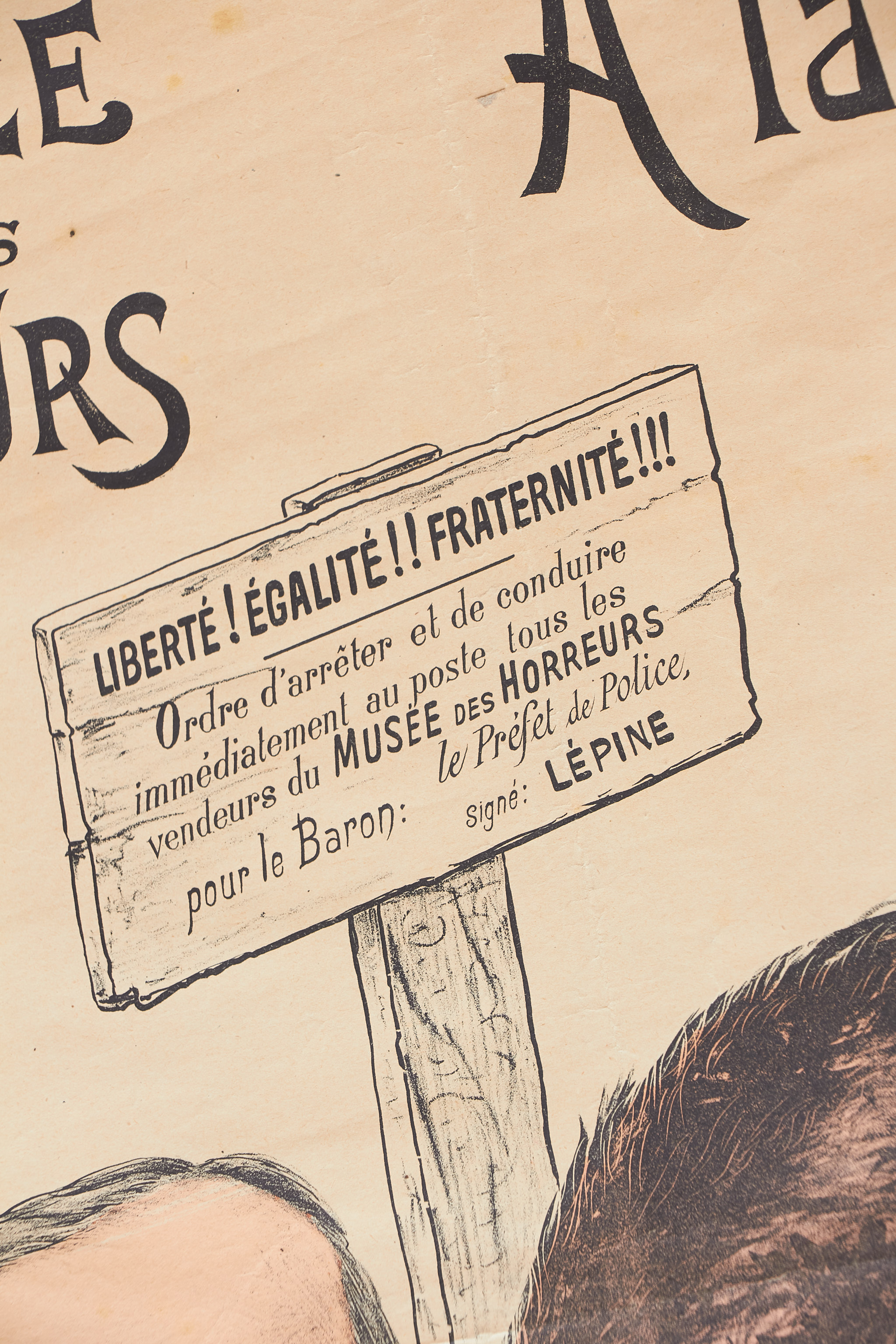 Musée des horreurs - Affiche originale lithographiée en couleurs - n°3 "A la niche !" • [AFFAIRE DREYFUS] Victor LENEPVEU [ ]