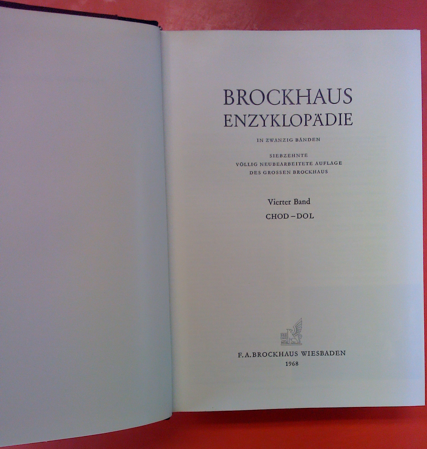 Brockhaus Enzyklopädie in 20 Bänden - Band 4: CHOD - DOL (17. Auflage) - ohne Autorenangabe