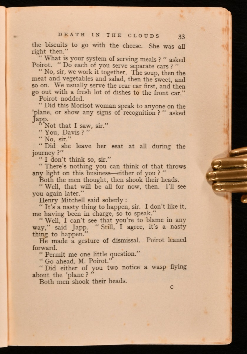 Death in the Clouds de Agatha Christie: Very Good Cloth (1935) First