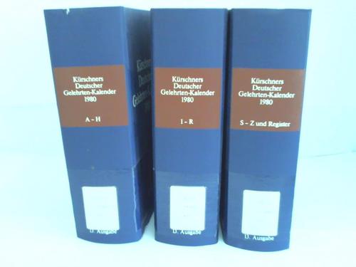 Kürschners Deutscher Gelehrten-Kalender 1980. 3 Bände - Schuder, Werner (Hrsg.)