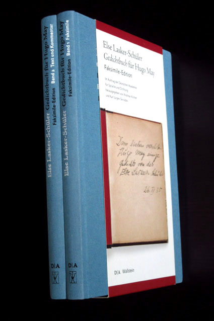 Gedichtbuch für Hugo May. Faksimile-Edition (2 Bände im Schuber). Band 1: Faksimile. Band 2: Text und Kommentar. - Lasker-Schüler, Else