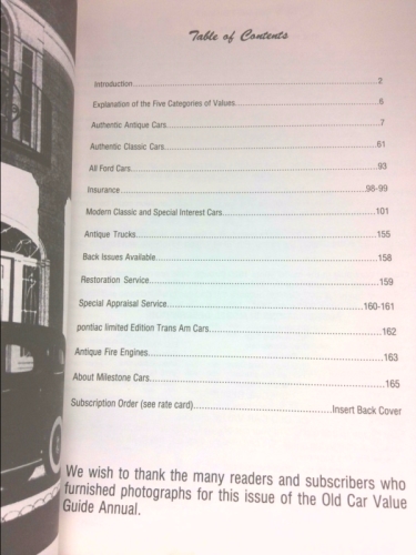 OLD CAR Value Guide Annual [ Vol. VIII No. 1 ] 15th Anniversary