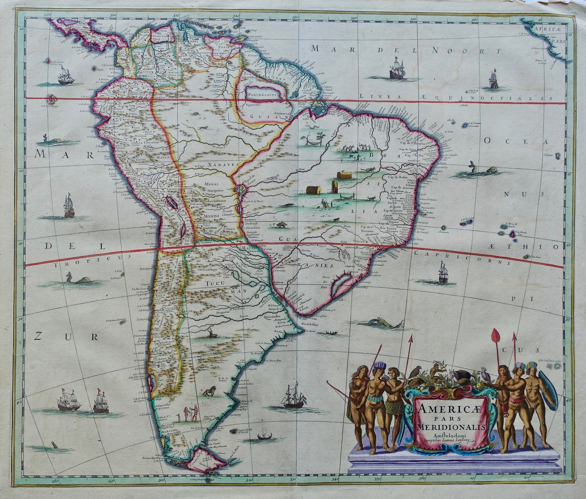 Americae pars Meridionalis: (1642) Karte | Antiquariaat Dat Narrenschip