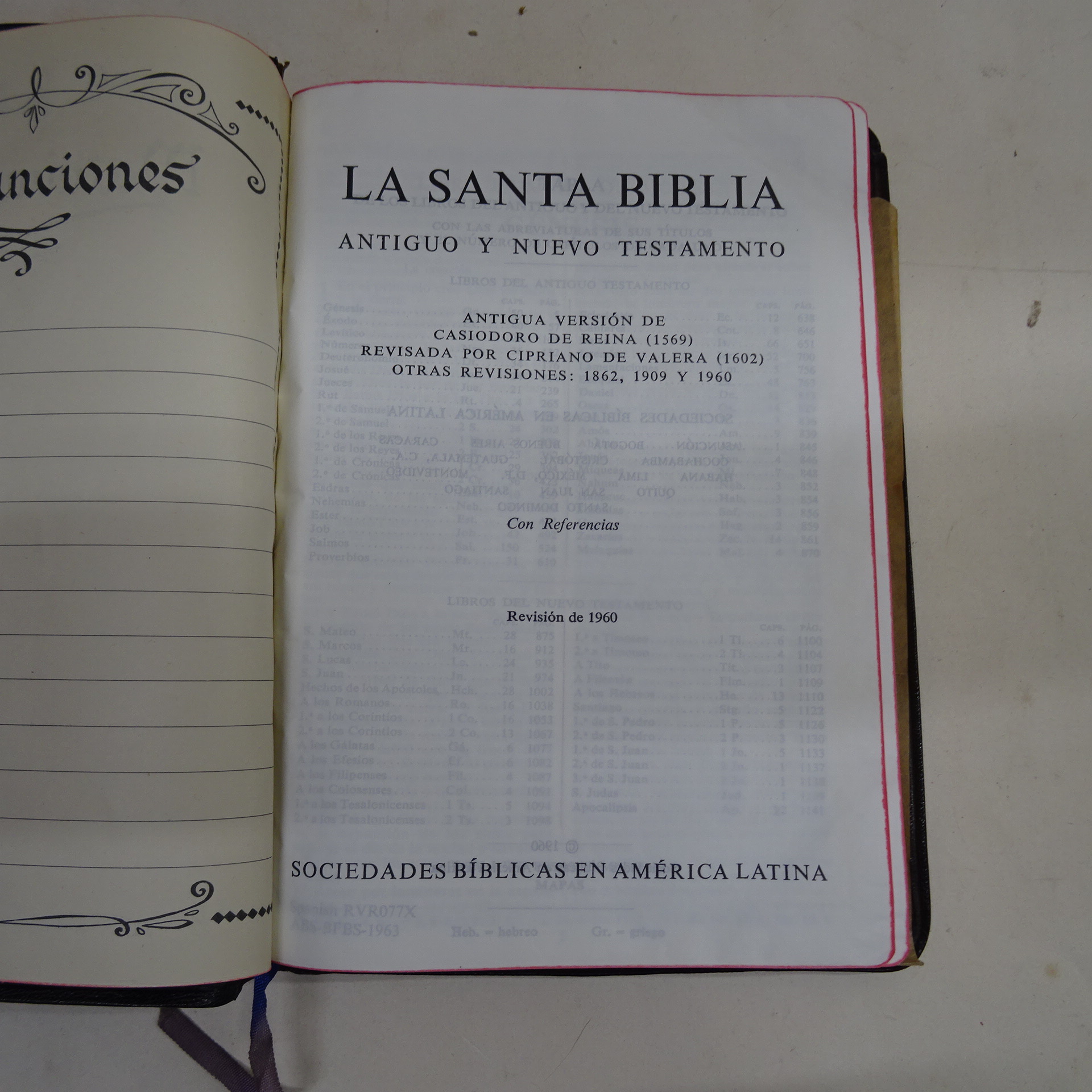 LA SANTA BIBLIA, ANTIGUO Y NUEVO TESTAMENTO. Antigua versión de