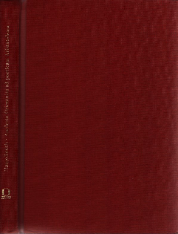 Analecta orientalia ad poeticam Aristoteleam. - Margoliouth, D. S.