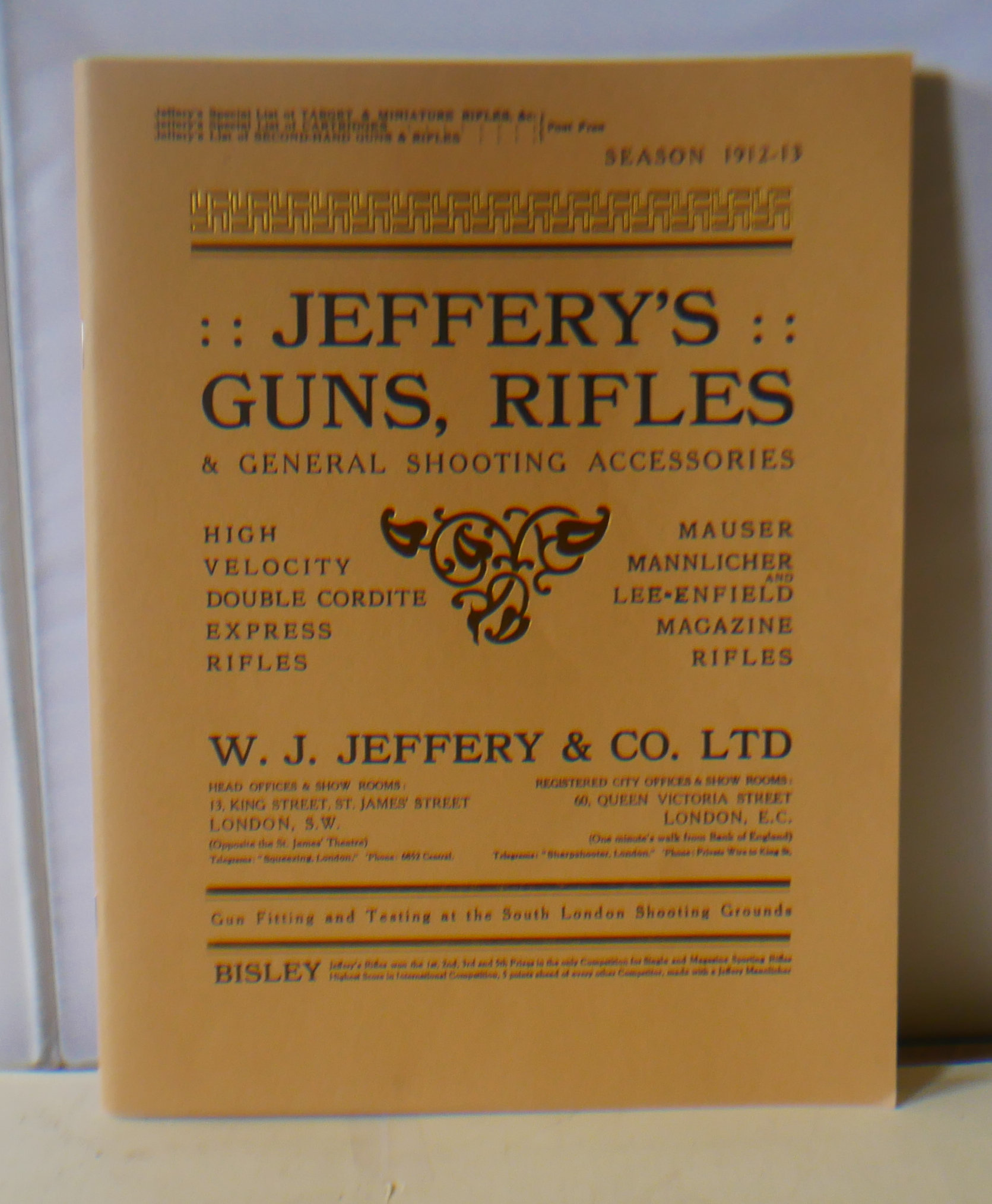 Jeffery's Guns, & General Shooting Accessories by W.J. Jeffery & Ltd: cover | Hereward Books