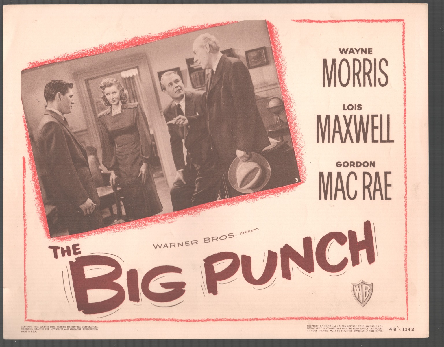 Big Punch 11'x14' Lobby Card Wayne Morris Gordon MacRae Film-Noir [Fine] [Softcover]