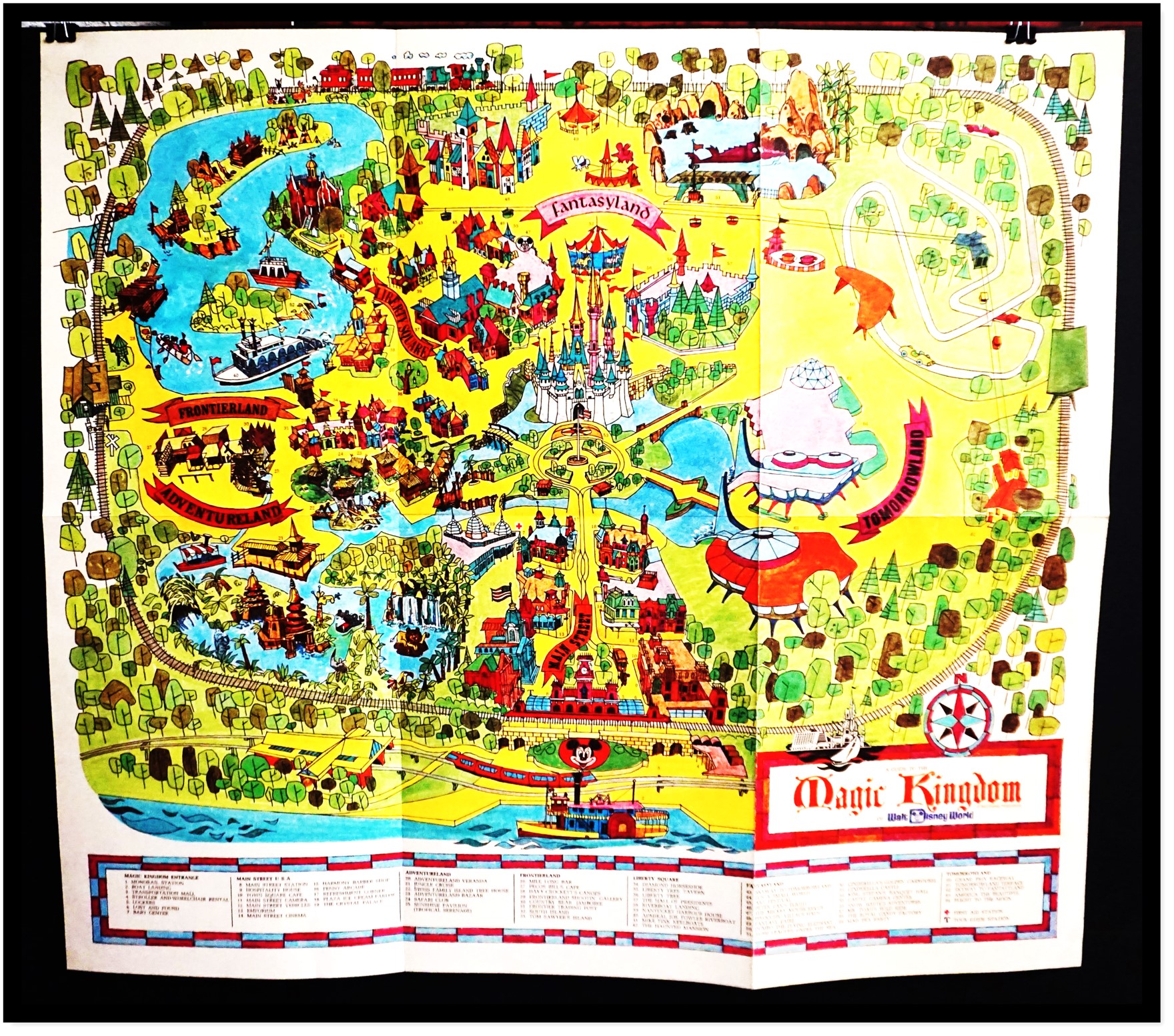 Original 1971 Disney World Park Map of the Magic Kingdom  Barnebys