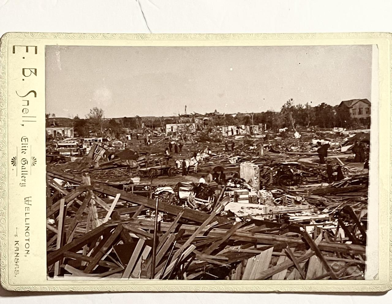 Wellington Kansas Tornado, 1892. Five card photographs by E.B