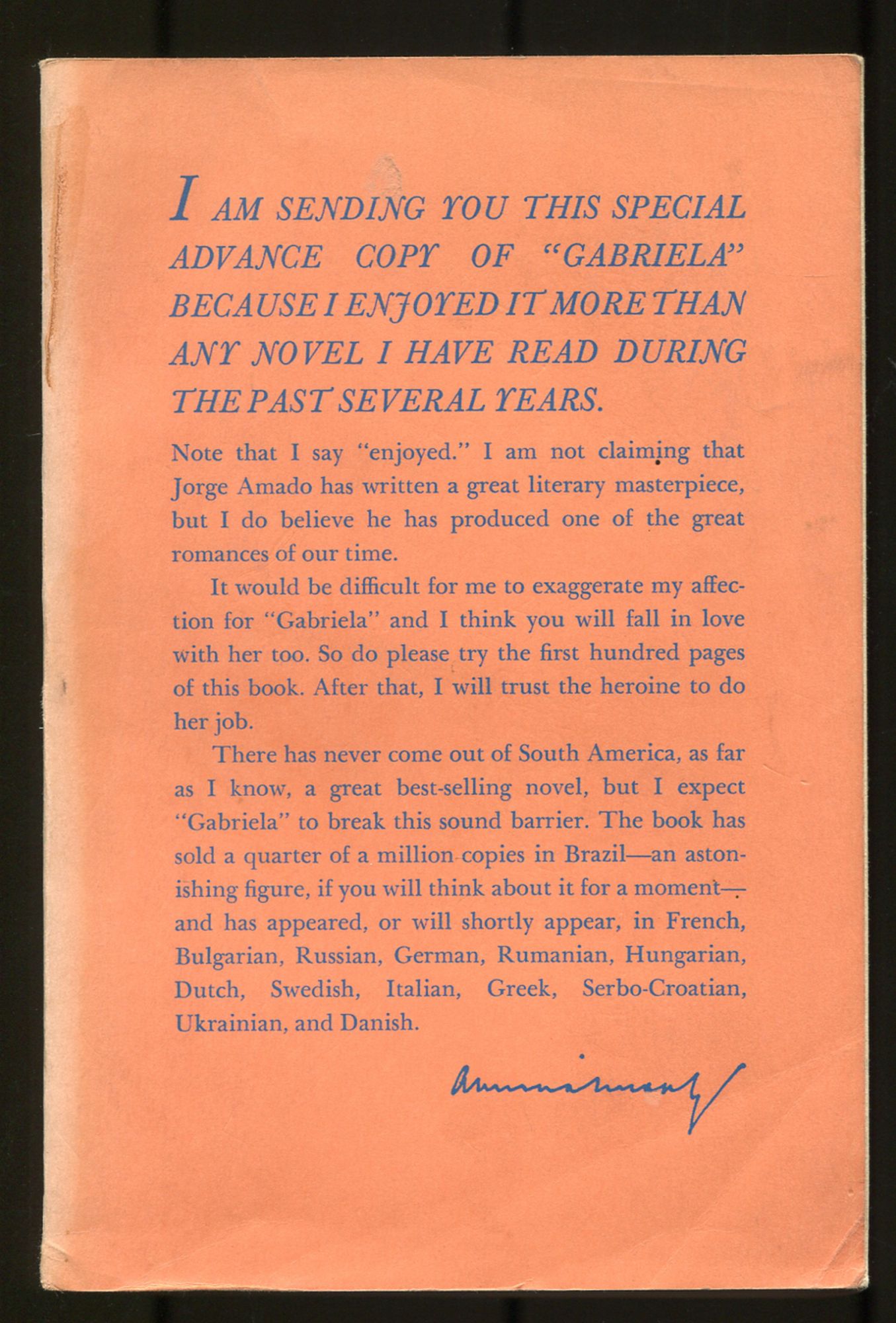 Gabriela: Clove and Cinnamon AMADO, Jorge [Very Good] [Softcover]