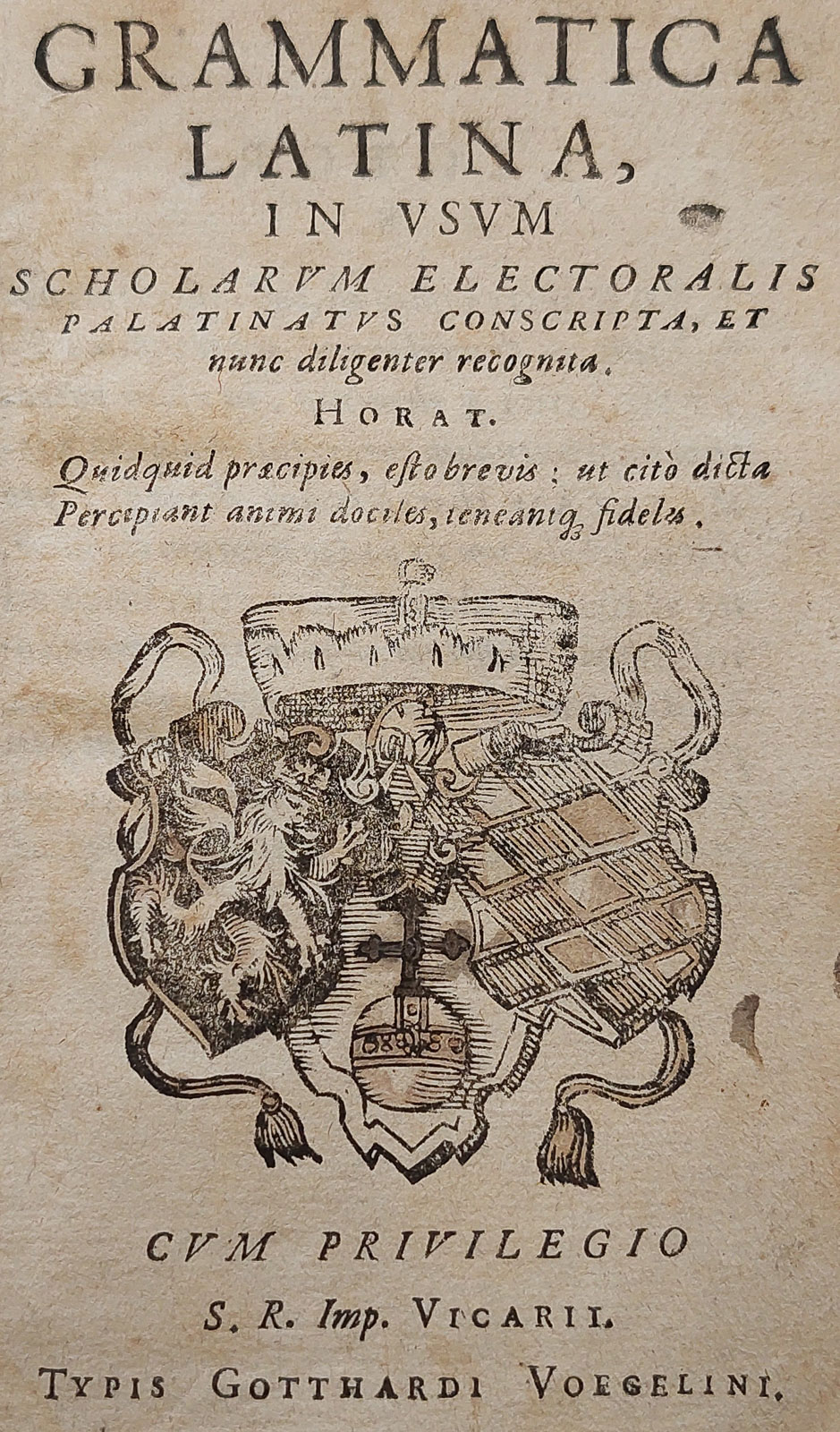 Grammatica Latina : In usum scholarum electoralis, palatinatus
