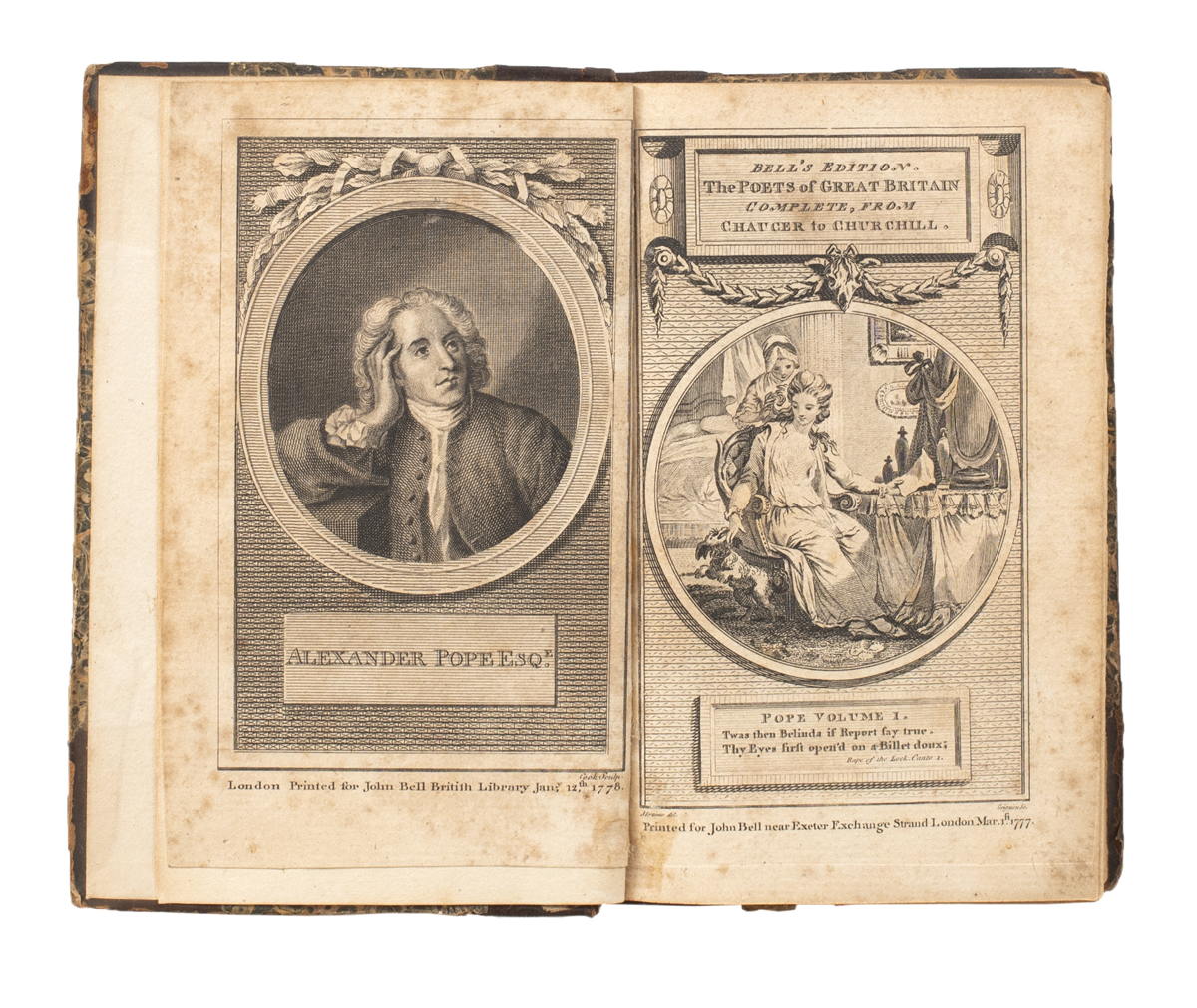 The Poetical Works of Alexander Pope, with his last Corrections, Additions, and Improvements, in four Volumes, from the Text of Dr. Warburton, with the Life of the Author. - POPE, Alexander.