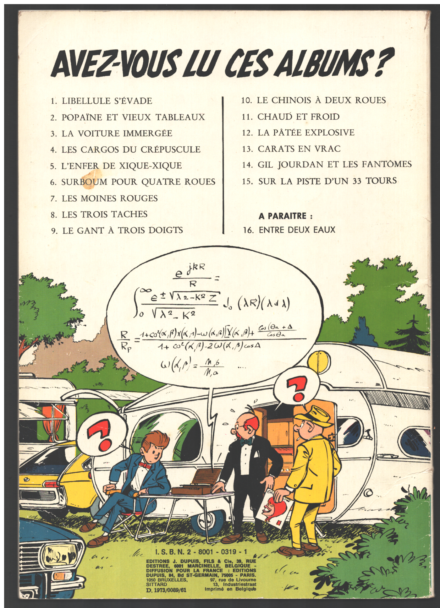 Gil Jourdan #15: Sur la piste d'un 33 tours by Tillieaux, Maurice; Gos  (Roland Gossens): Softcover (1973) First Edition. | Parigi Books, Vintage  and Rare