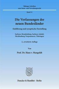 Die Verfassungen der neuen BundeslÃ¤nder - Mangoldt, Hans v.