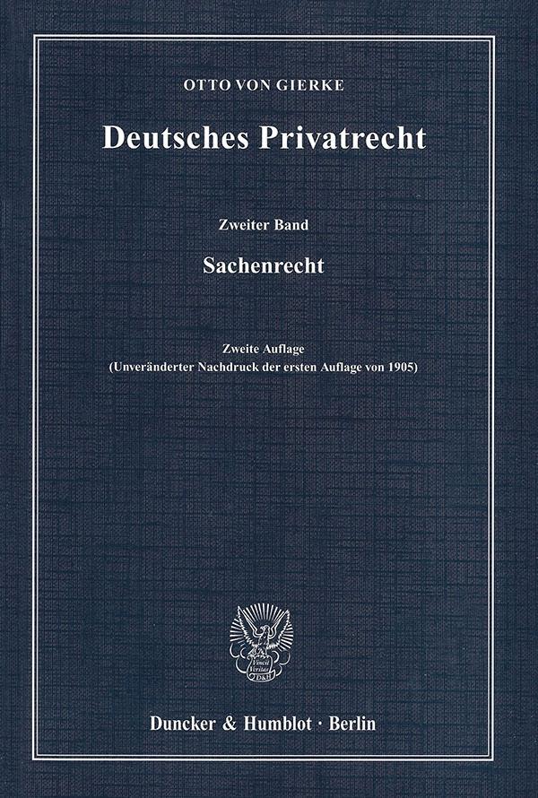 Deutsches Privatrecht 2 - Otto von Gierke