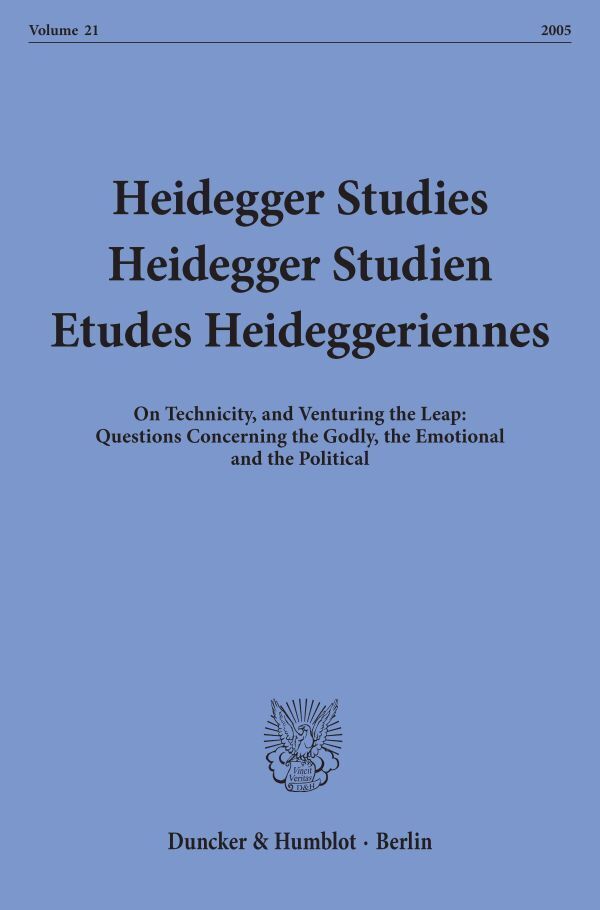 Heidegger Studies - Heidegger Studien - Etudes Heideggeriennes. - Emad, Parvis|Herrmann, Friedrich-Wilhelm von|Maly, Kenneth