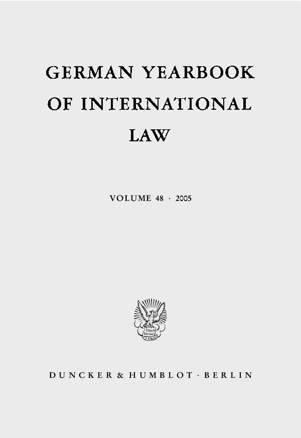 German Yearbook of International Law - Jahrbuch fÃ¼r Internationales Recht.