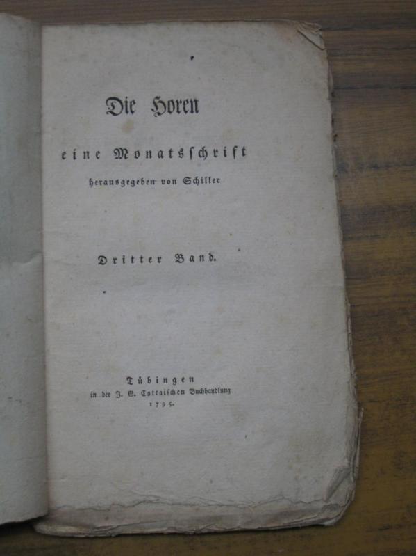Die Horen Eine Monatsschrift. Erster Jahrgang 1795. Dritter Band