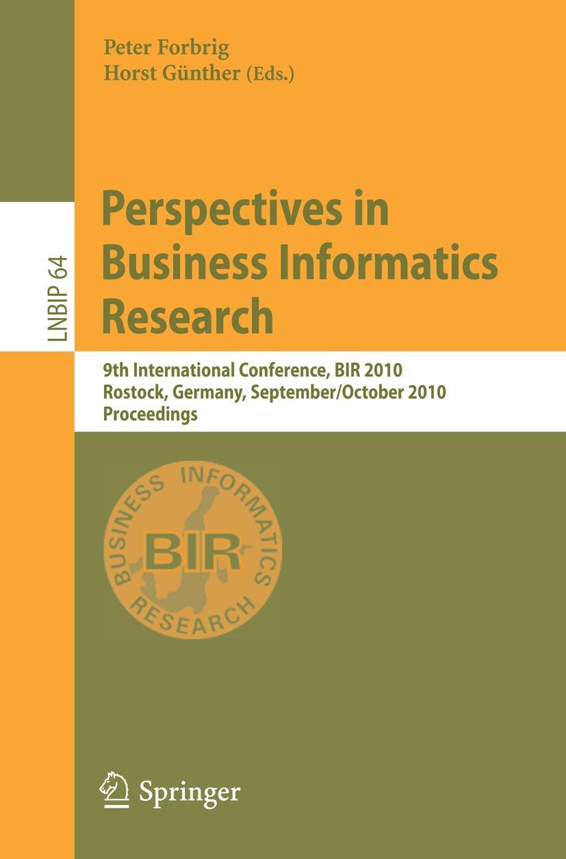 Perspectives in Business Informatics Research - Forbrig, Peter|Günther, Horst