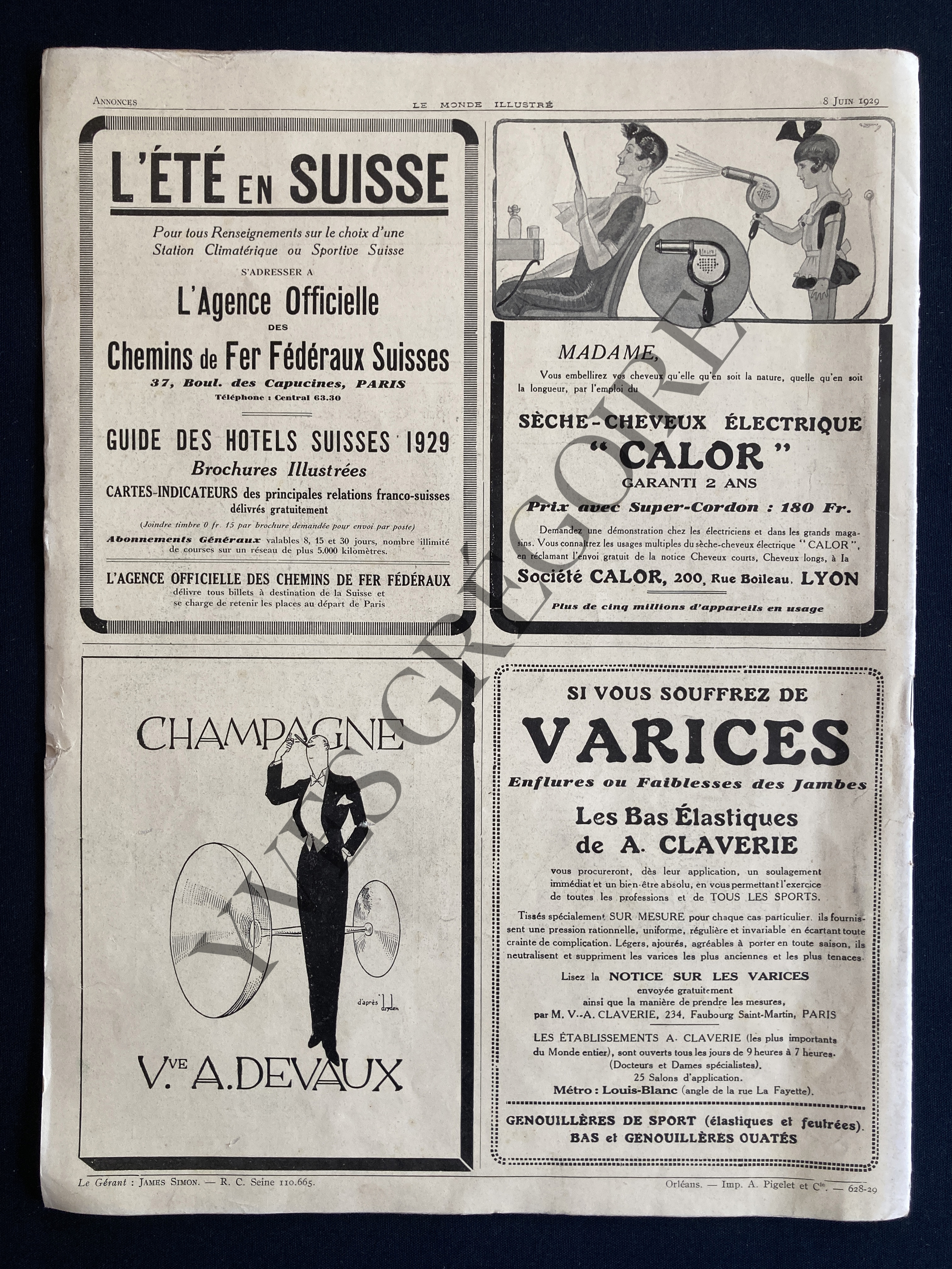 LE MONDE ILLUSTRE-N°3729-8 JUIN 1929 [Très bon] [Couverture souple]