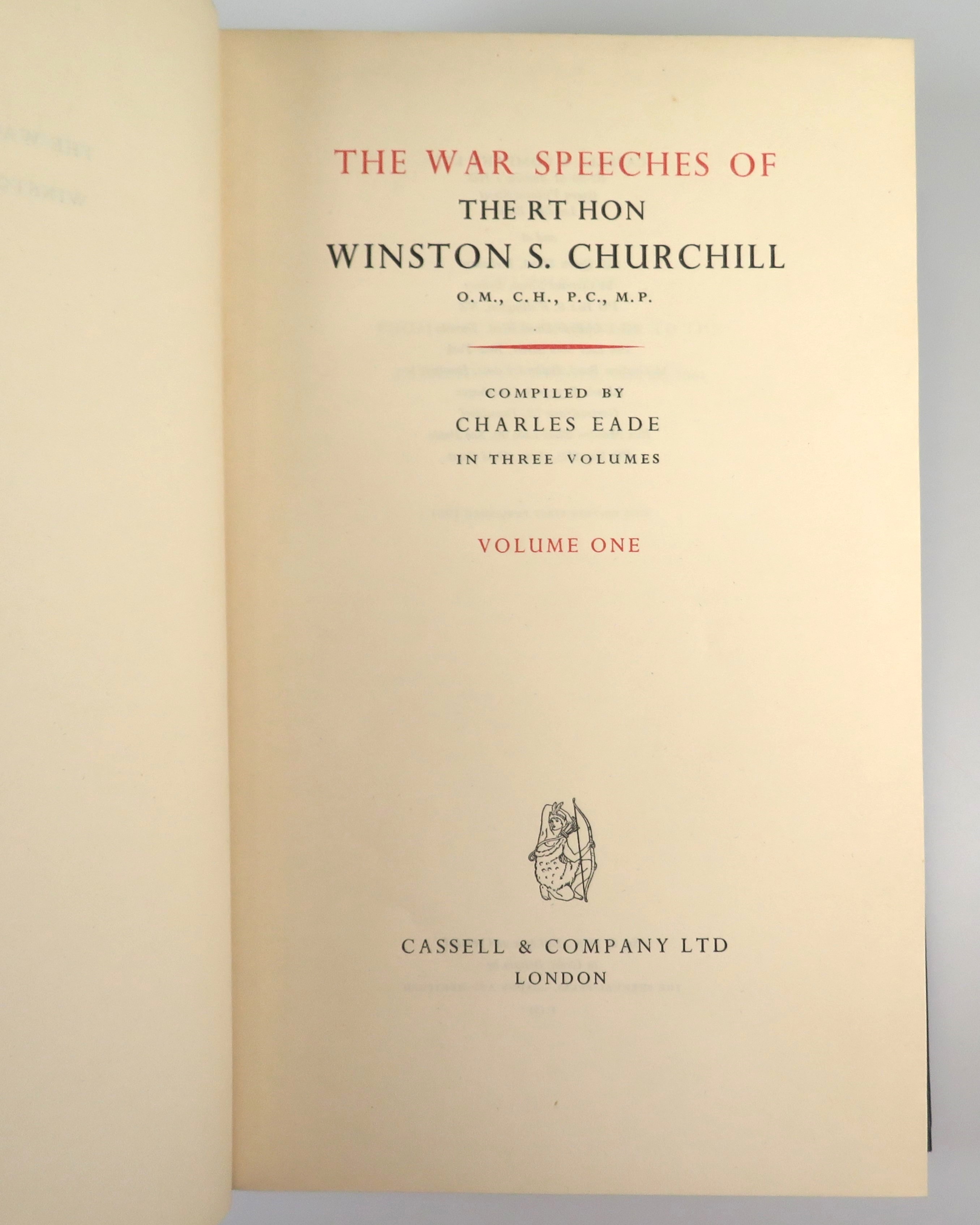 The War Speeches of the Rt. Hon. Winston S. Churchill, the three-volume ...