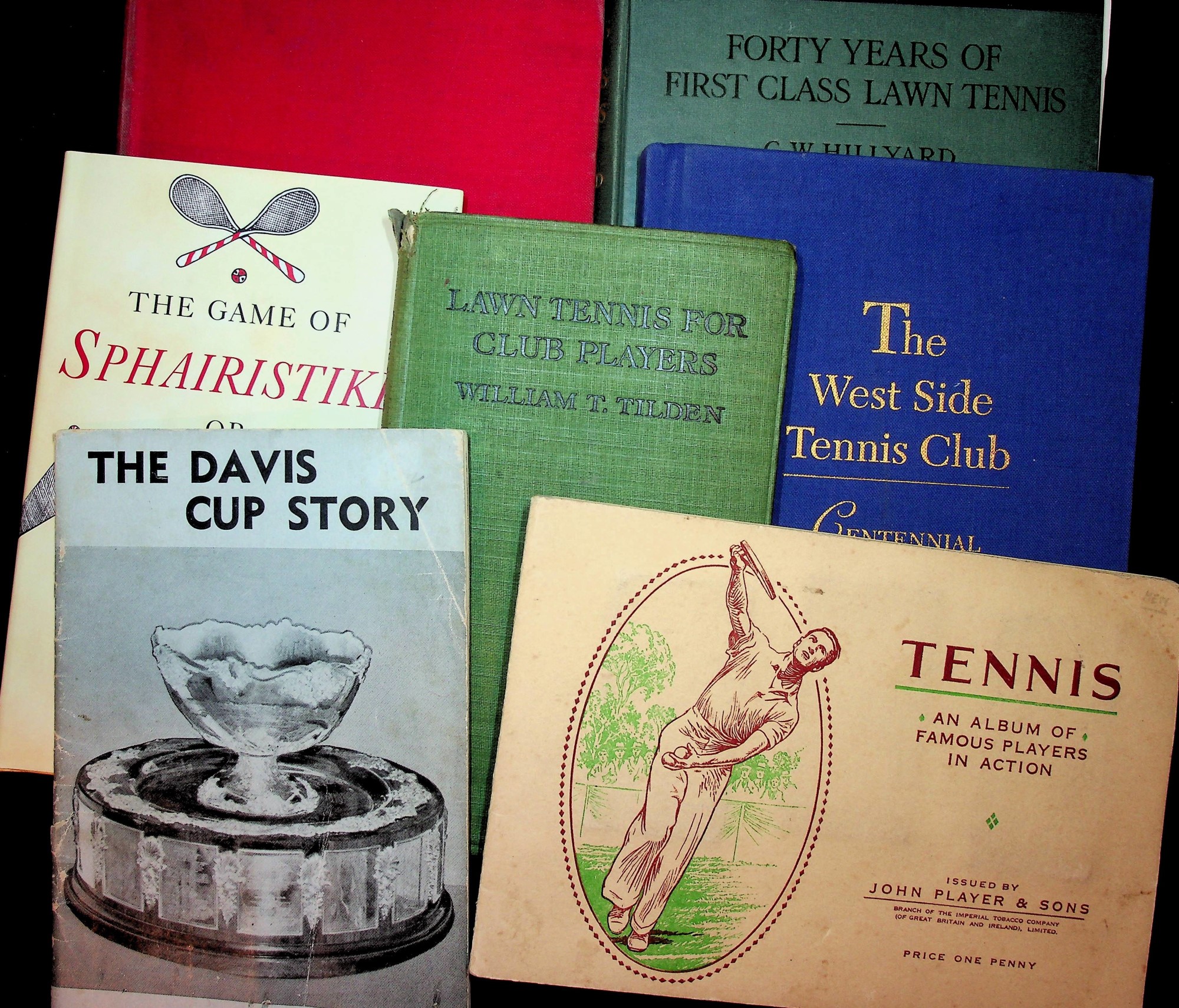 7 Book Collection of Tennis History and Famous Players by Various Very