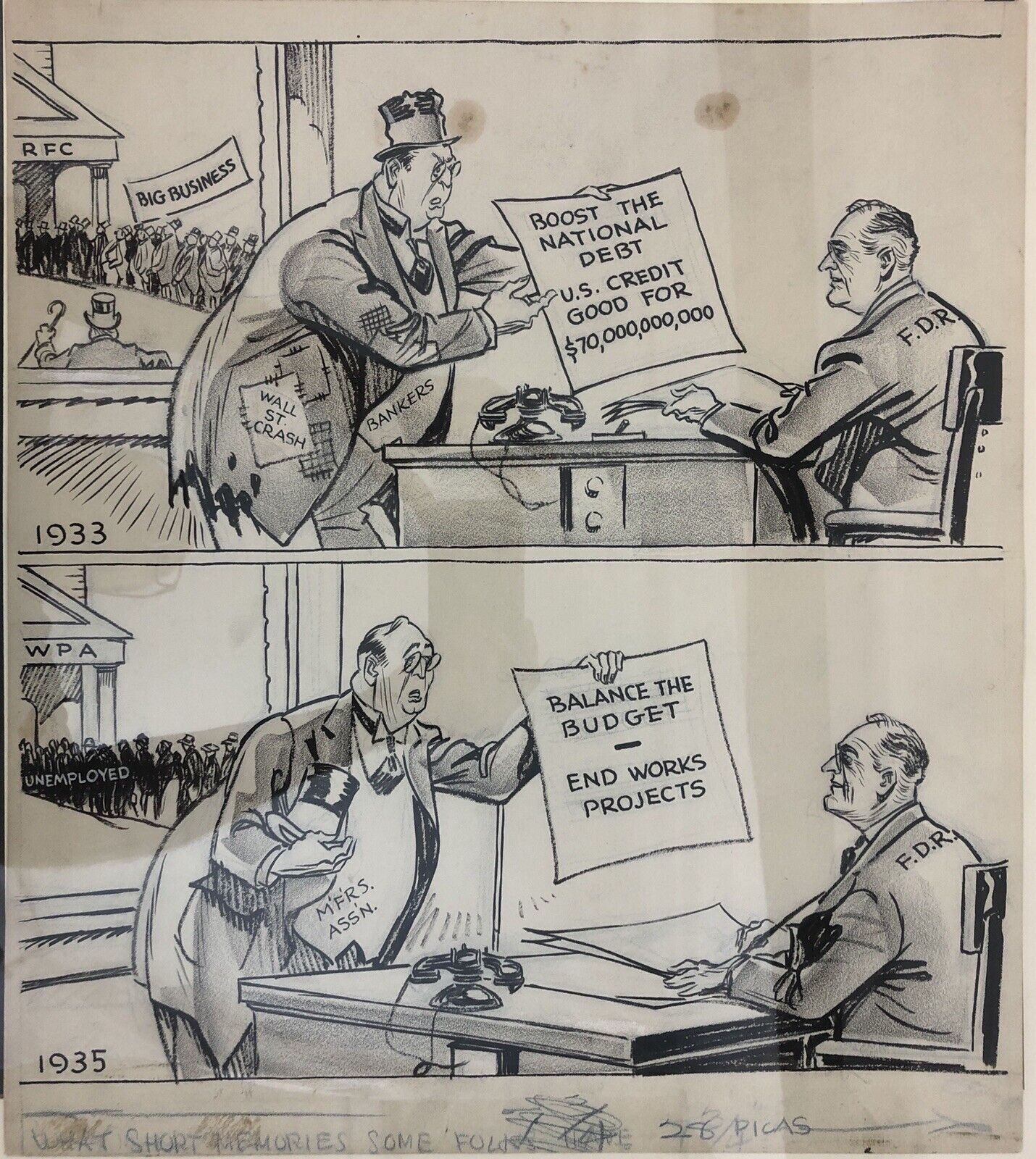 1930's POLITICAL CARTOON ARTIST UNKNOWN: (1935)  Art / Print / Poster | Second Story Books, ABAA