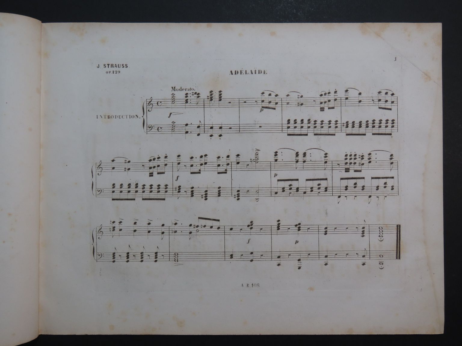 STRAUSS Johann Adélaïde Valses Piano ca1860 by STRAUSS Johann Adélaïde